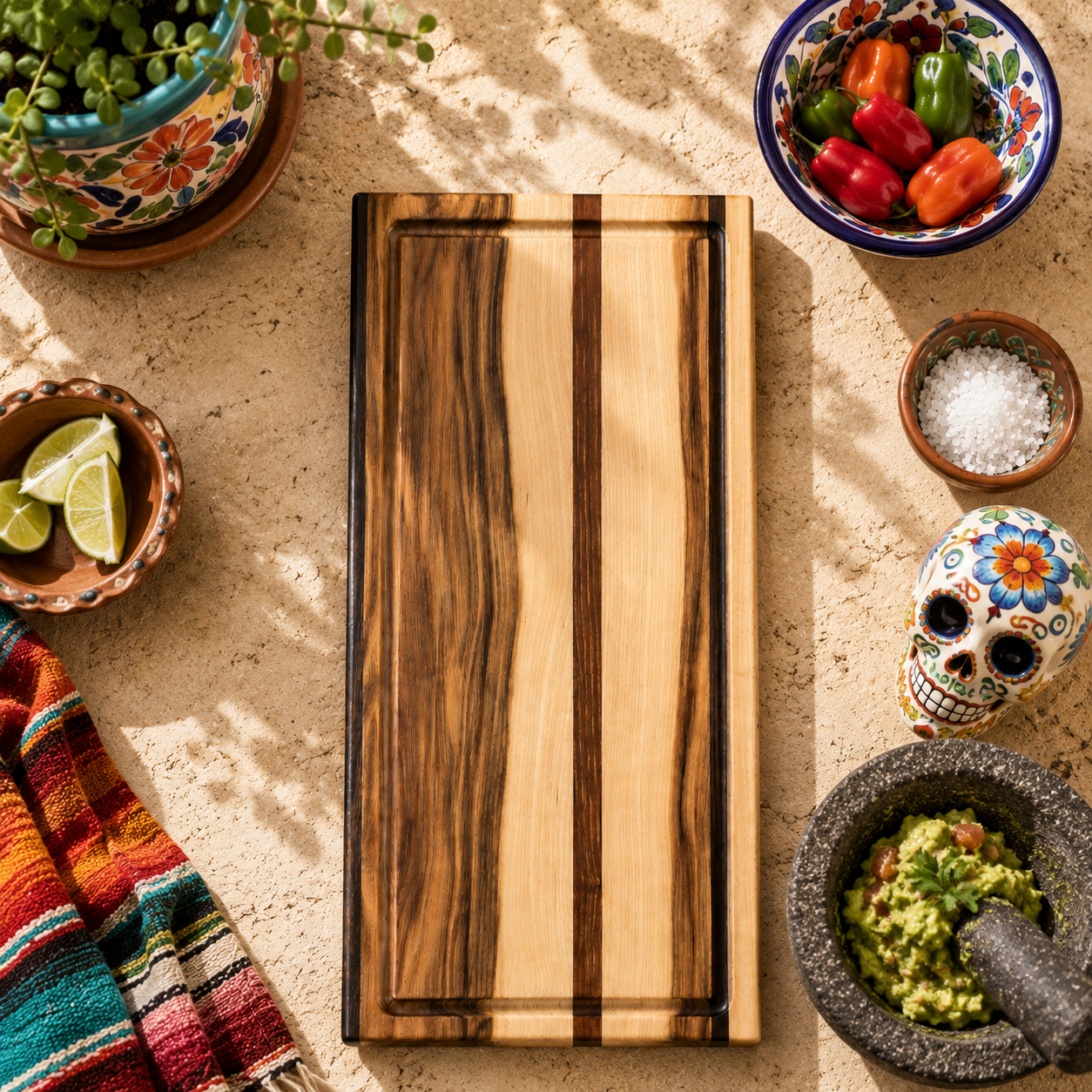Handmade Hickory and Black Walnut Cutting &amp; Charcuterie Board