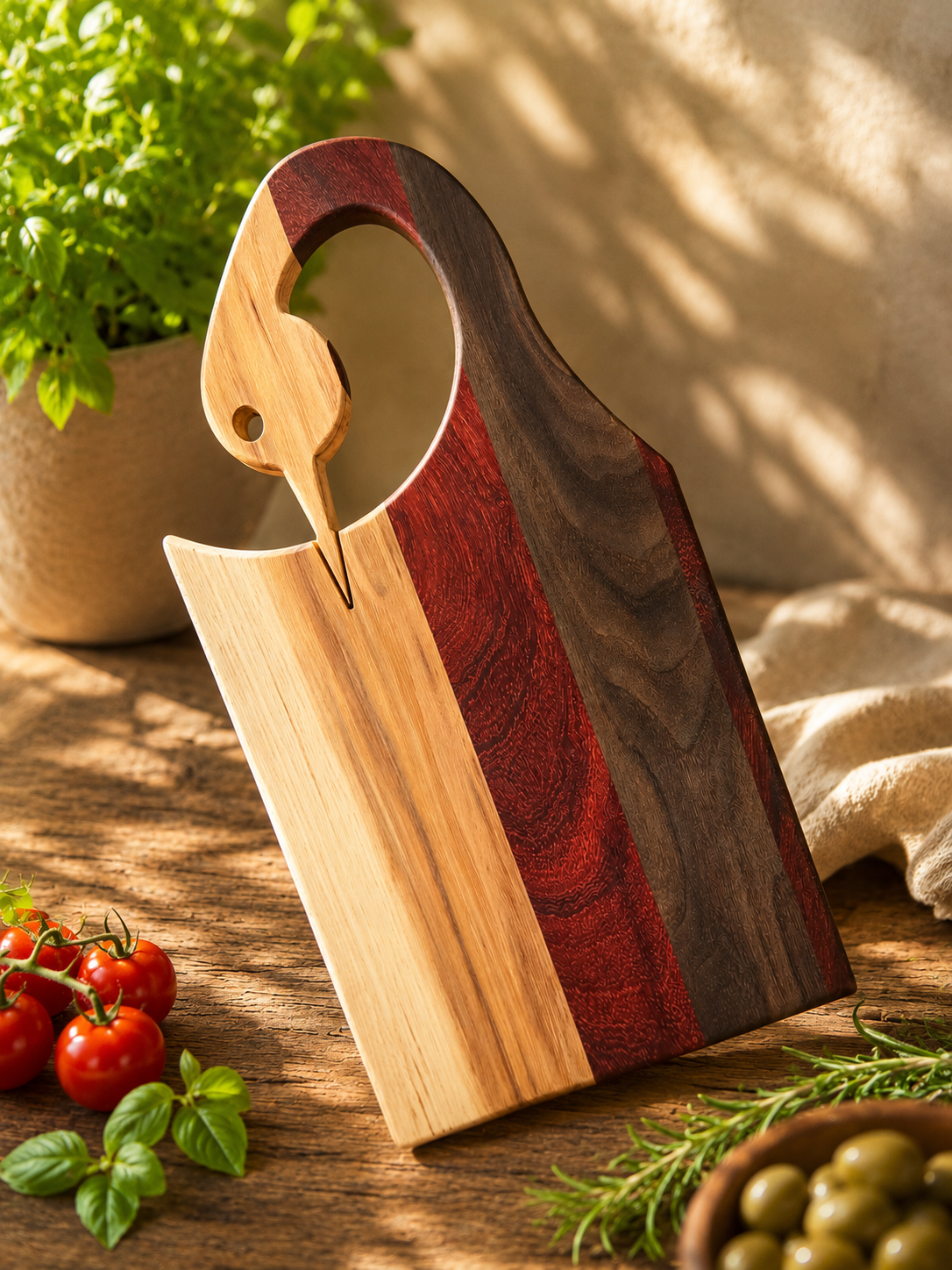 Handcrafted Multi-Colored Loon Charcuterie & Serving Board