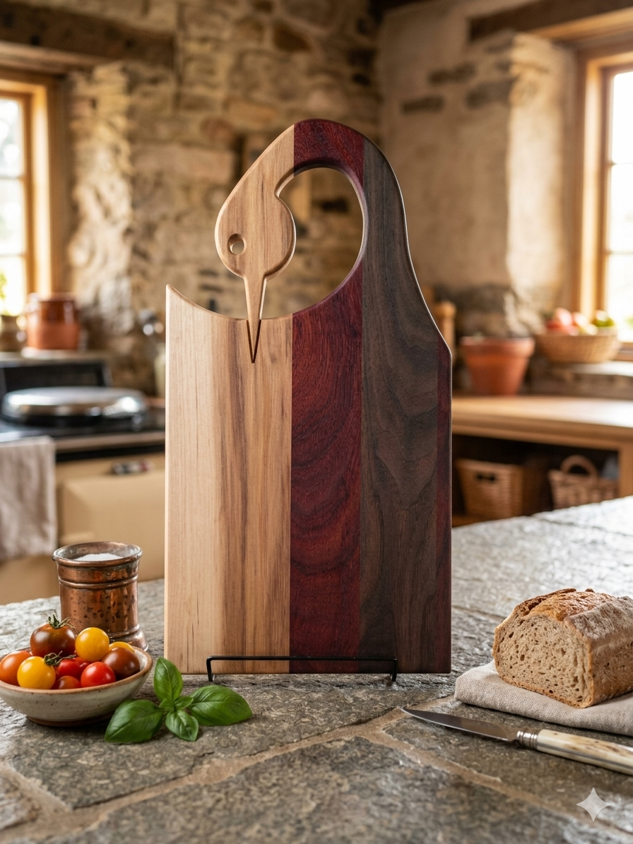 Handcrafted Multi-Colored Loon Charcuterie & Serving Board