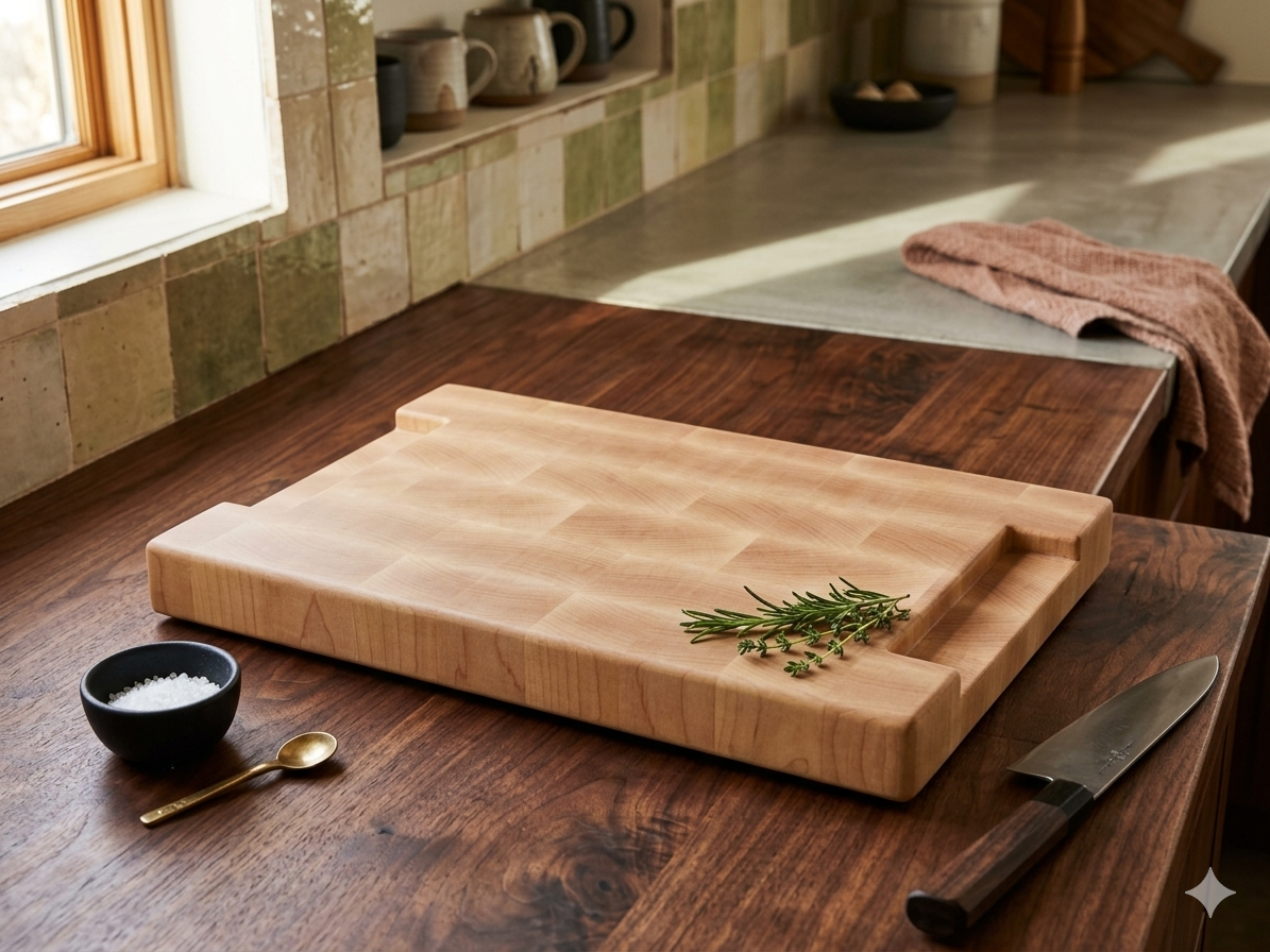 Handcrafted Ash End Grain Butcher Block Cutting Board