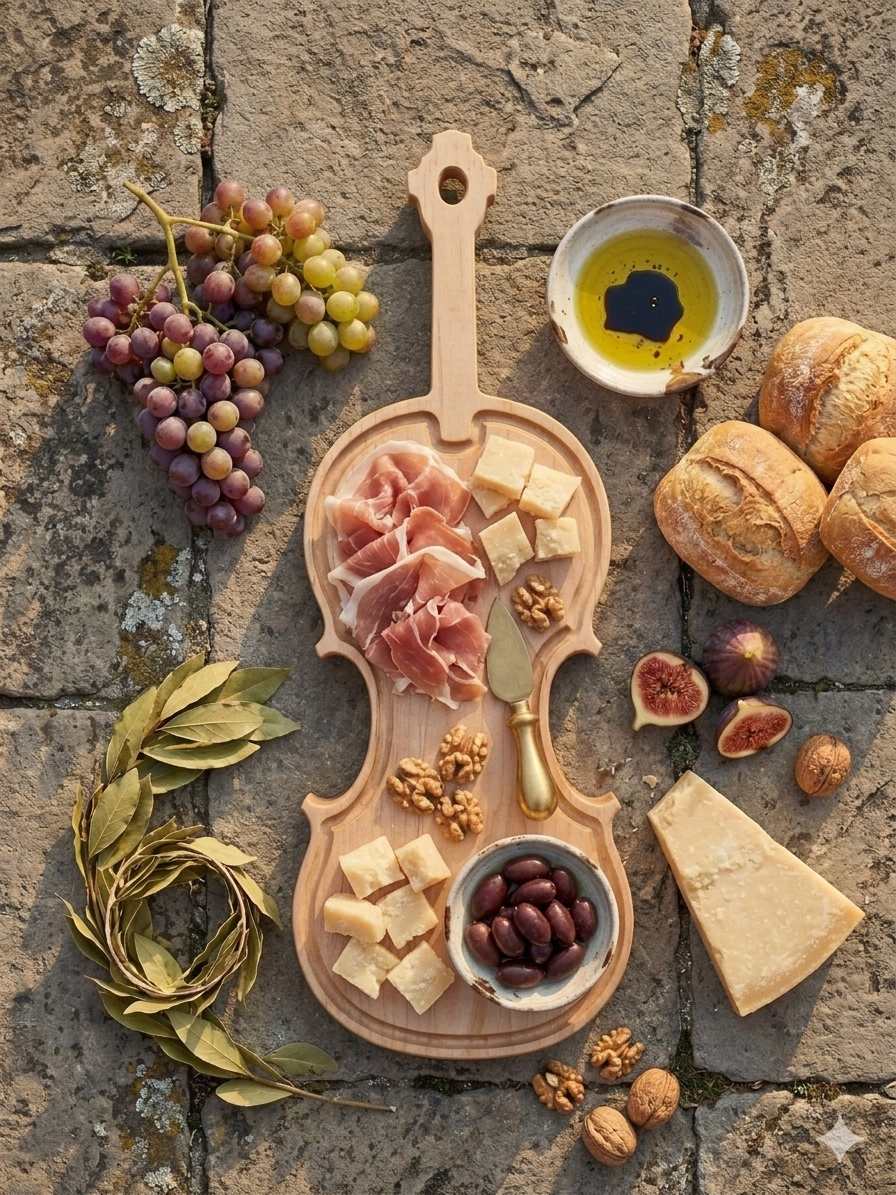 Handcrafted Hard Maple "Violin in White" Charcuterie & Serving Board