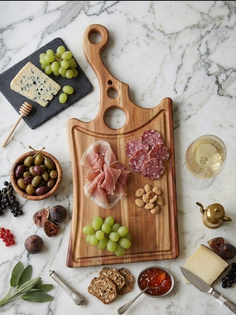 Handcrafted Geometric Circles Charcuterie & Serving Board